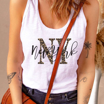 Casual Letter Print MOTORCYCLE Graphic Tank Top
