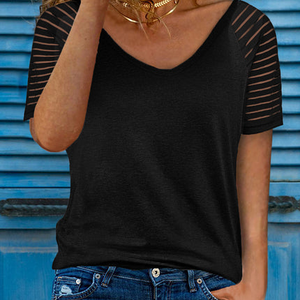 Striped Raglan Sleeve Tee