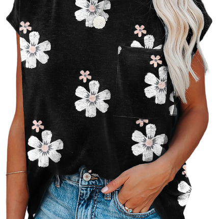 Gradient Color Short Sleeve T-Shirt with Pocket