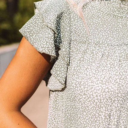 Cheetah Spotted Ruffle Top