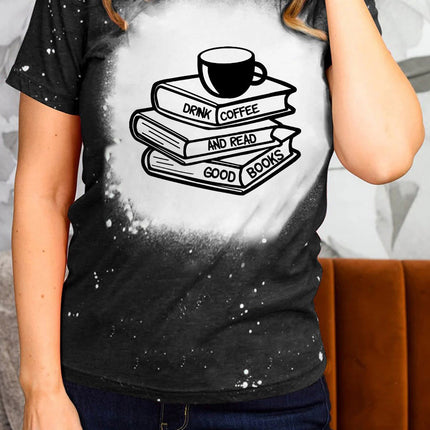 Western Pattern Leopard Letter Print Short Sleeve T-shirt