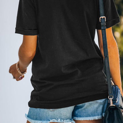 Western Horse Letter Print Graphic T-shirt