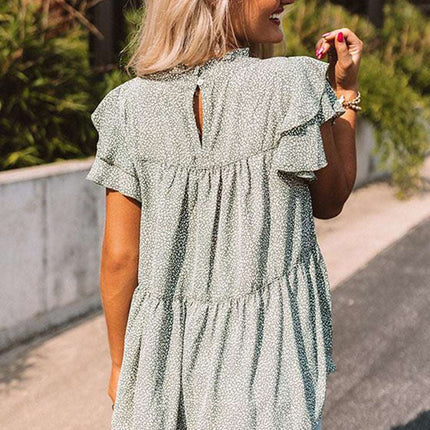 Cheetah Spotted Ruffle Top