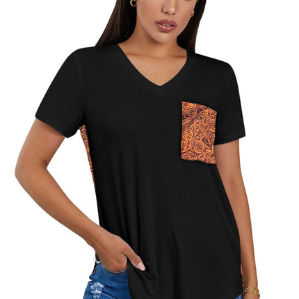 Wihte Leopard Printed Splicing T-Shirt