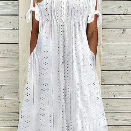 Casual Loose High Waist Embroidered Dress
