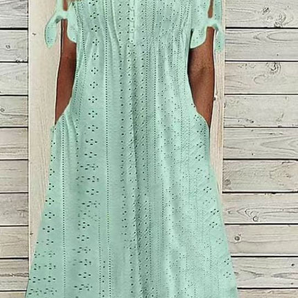 Casual Loose High Waist Embroidered Dress