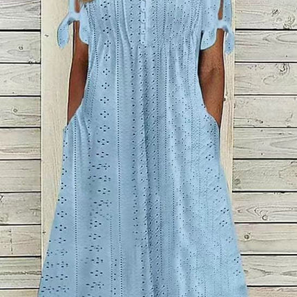 Casual Loose High Waist Embroidered Dress