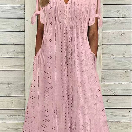 Casual Loose High Waist Embroidered Dress