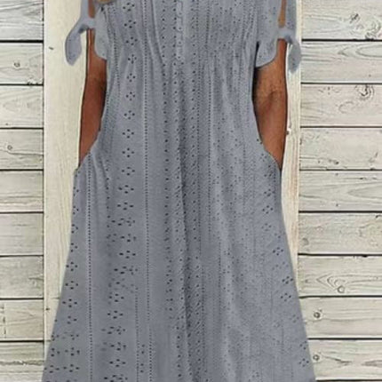 Casual Loose High Waist Embroidered Dress