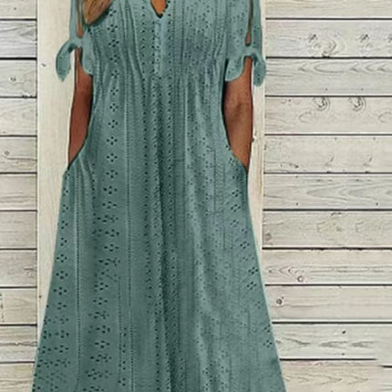 Casual Loose High Waist Embroidered Dress