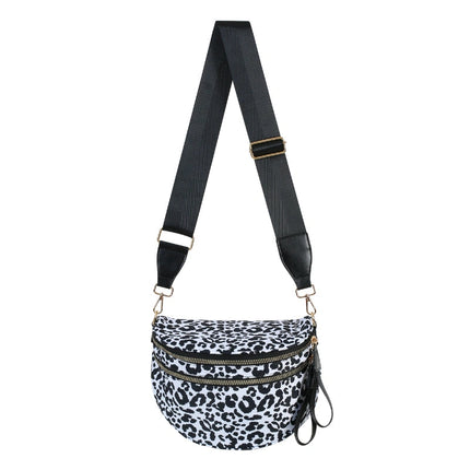 Large capacity leopard print crossbody bag