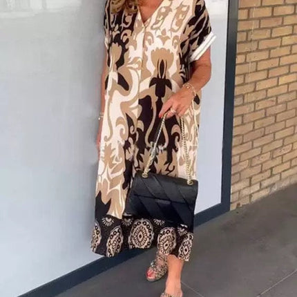 Casual Elegant Printed V-neck Dress