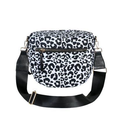 Large capacity leopard print crossbody bag