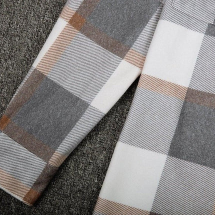 Everyday Front Pocket Plaid Hoodie Cardigan Jacket