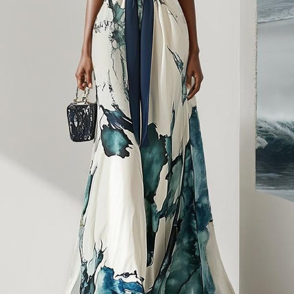 Trendy V-Neck Short Sleeve Maxi Dress