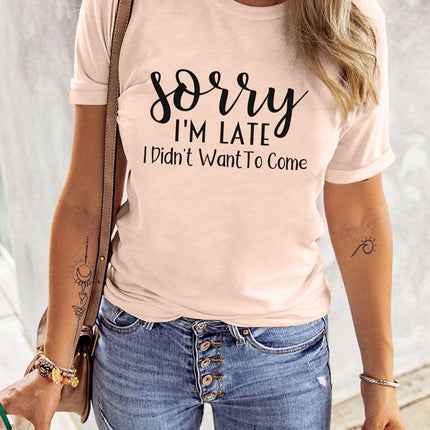 Casual Letter and Car Print Graphic Tee