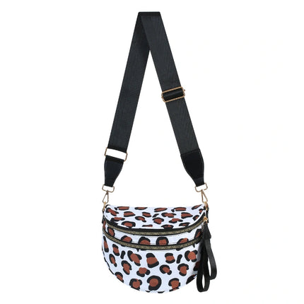 Large capacity leopard print crossbody bag