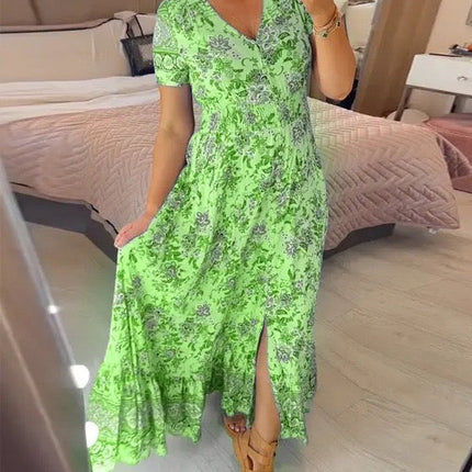 Floral print v-neck dress