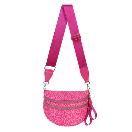 Large capacity leopard print crossbody bag