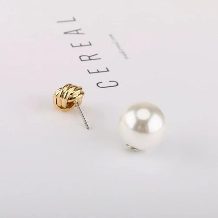 Golden Flower Pearl Earrings
