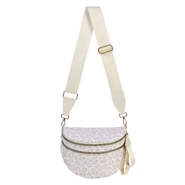 Large capacity leopard print crossbody bag