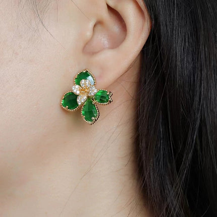 Gold-plated Clover Earrings