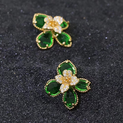 Gold-plated Clover Earrings