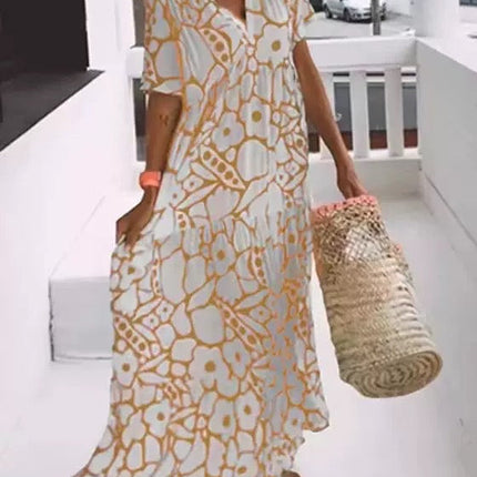 New short sleeve printed dress