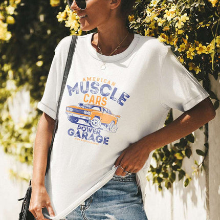 Casual Letter and Car Print Graphic Tee