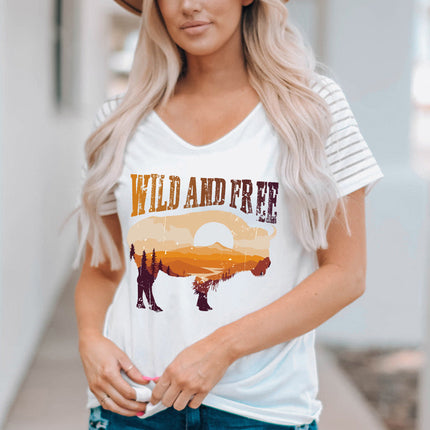 Striped Raglan Sleeve Tee