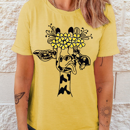 Western Horse Letter Print Graphic T-shirt