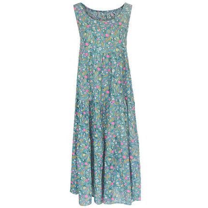 Youthful Plant Floral Print Midi Dress