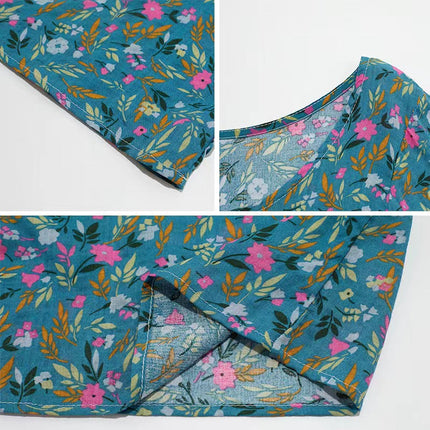 Youthful Plant Floral Print Midi Dress