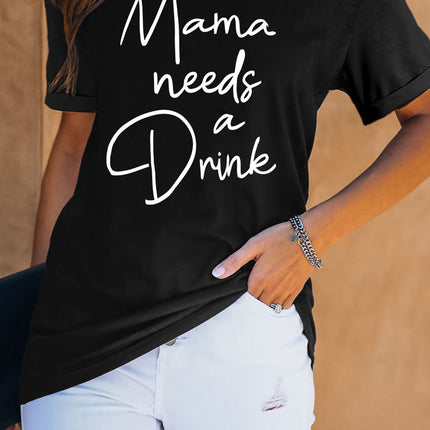 Mama Letter Leopard Print Graphic T-Shirt