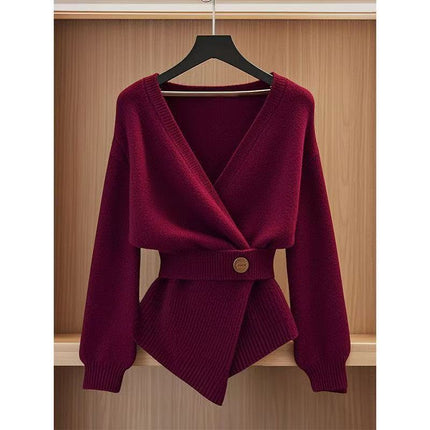 High-end knitted white sweater cardigan jacket