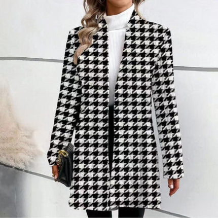 Stand Collar Mid-length Long-sleeved Jacket
