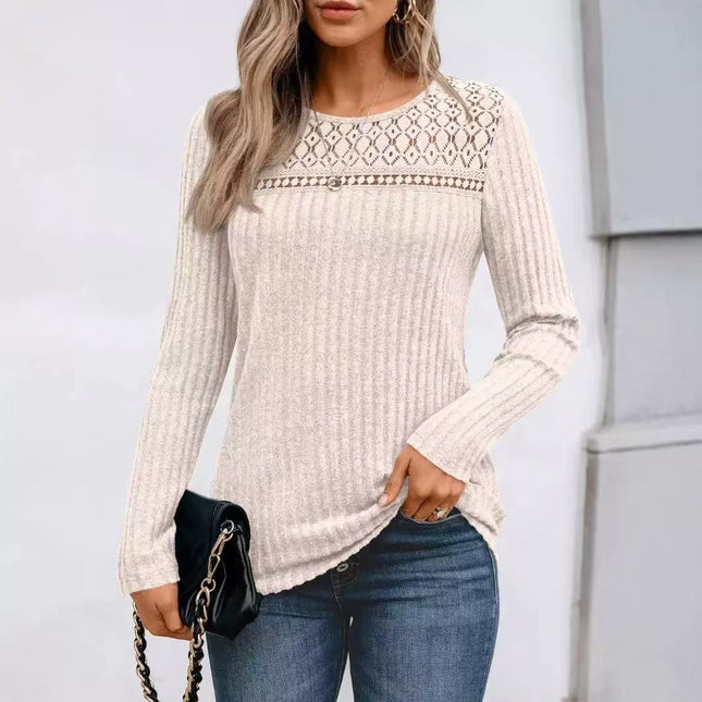 Lace Long Sleeve Shirt Fall Top