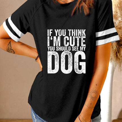 Plain Colorblock Raglan Sleeve T-shirt