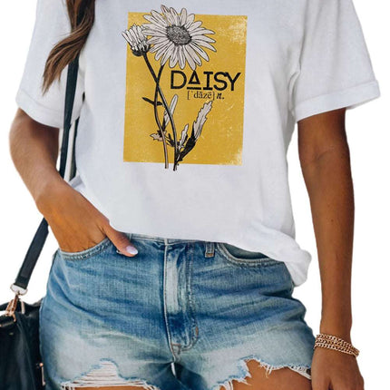 Casual Letter and Car Print Graphic Tee