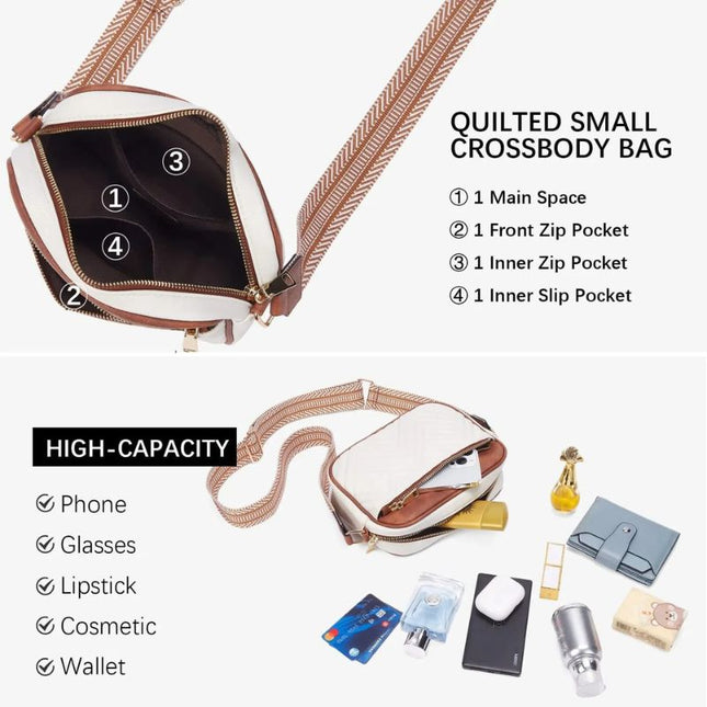 Retro Color-block Crossbody Bag