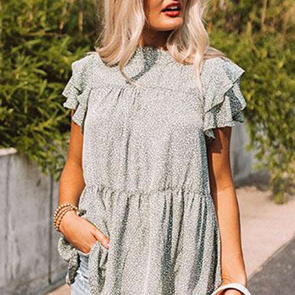 Cheetah Spotted Ruffle Top