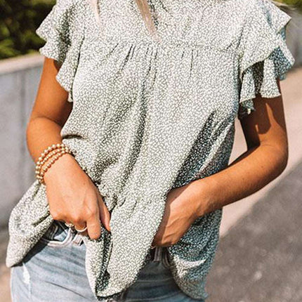 Cheetah Spotted Ruffle Top