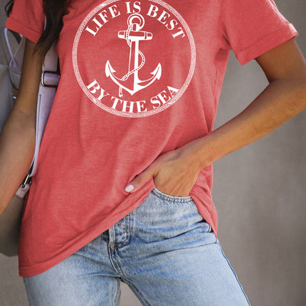 Western Horse Letter Print Graphic T-shirt