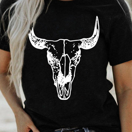 Letters Printed Short Sleeve Graphic T Shirt