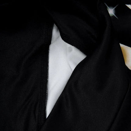 A Glam Christmas Luxe Gold Print Starry Christmas Top