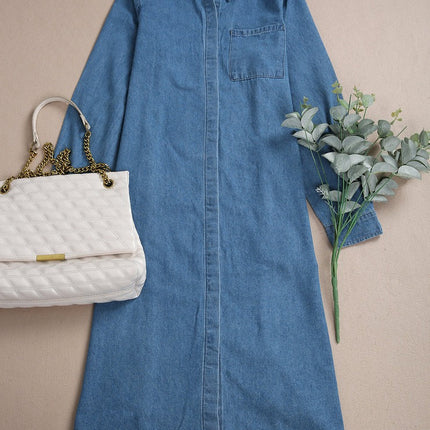 Groovy Plain Collared Midi Dress