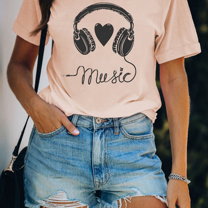 Tie Dyed Gesture Letter Print Short Sleeve T Shirt