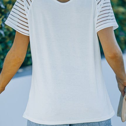 Striped Raglan Sleeve Tee