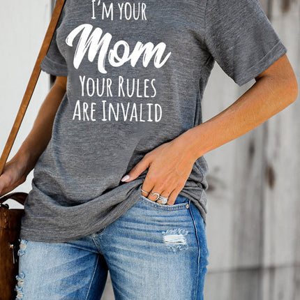 Mom Letters Printed O-neck Short Sleeve T Shirt