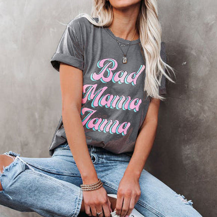 Floral Print Round Neck Short Sleeve Tunic Top